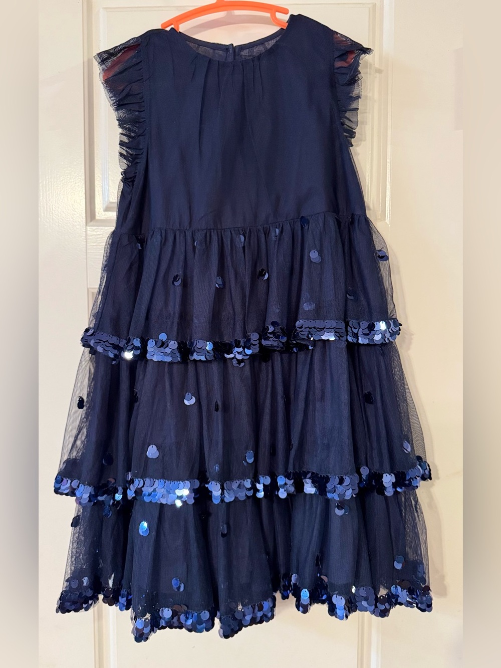 Crewcuts by J.Crew Girls' Navy Sequin Tulle Dress.